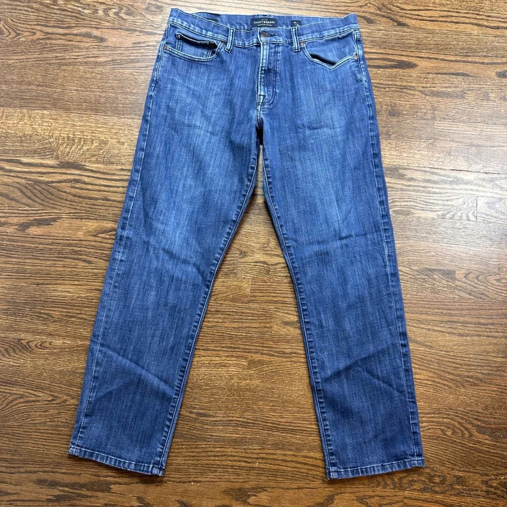 Lucky Brand 221 Straight Mens Jeans 36x32 Medium Wash Blue Denim Pants